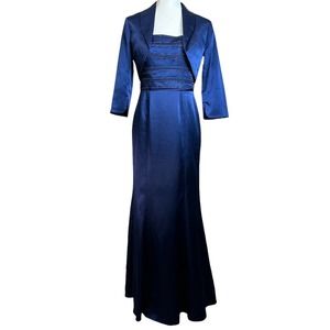Adrianna Papell Royal Blue Long Gown,‎ Mother of the Bride size 4